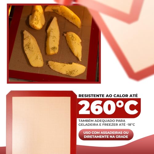 Tapete Culinário de Silicone e Fibra de Vidro Para Forno Cozinhar Assar Jogo Americano Protetor de M