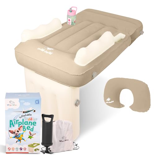 Wiggly Winks Toddler Airplane Bed – Inflatable Airplane Bed for Toddler & Baby Airplane Bed w/Neck...