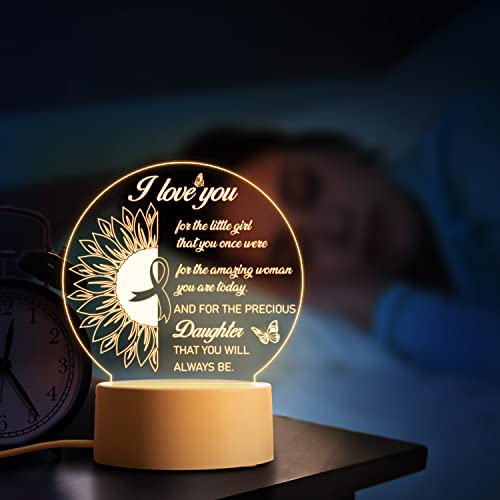 Daughter Gifts - Gifts For Daughter Night Light, Birthday Gifts For Daughter Engraved With Touching Words, Wedding, Birthday Gifts For Daughter In Law Gifts, Christmas Gifts For Daughter From Mom Dad #TOP1