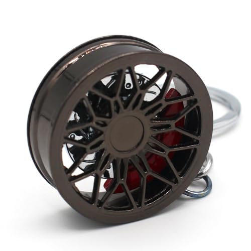 VmG-Store Porte-clés jante massive miniature pour porte-clés de voiture avec porte-clés de...