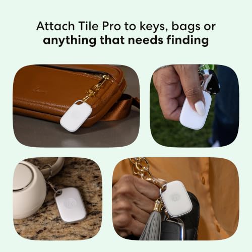 Image of Life360 Tile Pro - Powerful Bluetooth Tracker, Key Finder and Item Locator for Keys, Bags and More. Both iOS and Android Compatible. Phone Finder. 1-Pack (White)
