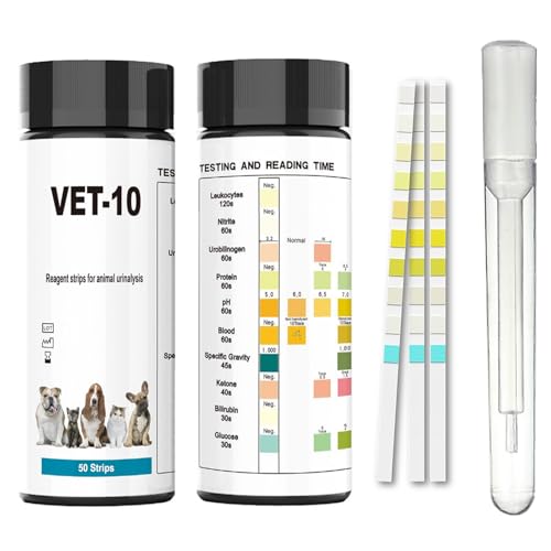 Image of QMARK Urine Test Strips for Cats & Dogs, 50 Count, 10-Parameter UTI Testing Kit with Dropper and Tube