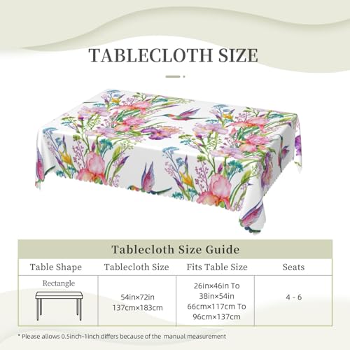 Nappe rectangulaire imprimée fleurs anti-taches pour buffets et réception