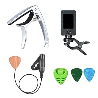 YGYGYG Kit D’accessoires De Guitare pour Guitare Acoustique avec Capo Clip-on Tuner Pickup Guitar Pick Holder Micros… - Les Beatles, Paul McCartney, John Lennon, RIngo Starr, George Harrison YGYGYG Kit D'accessoires De Guitare pour Guitare Acoustique avec Capo Clip-on Tuner Pickup Guitar Pick Holder Micros… – Image 2