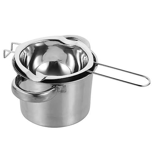 Cabilock 1Set Stainless Steel Candy Melting Pot Double Boiler for Chocolate Cheese and Butter Melting for Homemade Treats and Resistant Sturdy Design