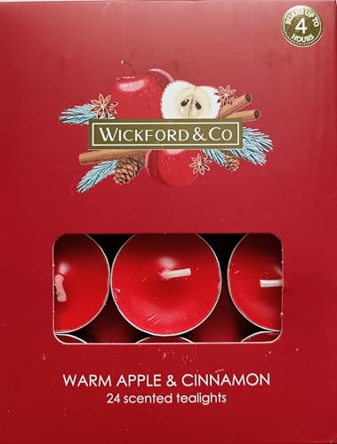 Wickford & Co Warm Apples & Cinnamon 24 Tealight Christmas Festive Scented Candles