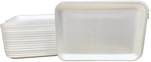 Crafts - Bandejas de espuma, bandeja de espuma blanca para carne, bandejas de mezcla de pintura y tinta, bandeja de alimentos, bandejas de impresión