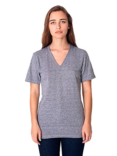 American Apparel Unisex Tri-Blend Short Sleeve V-Neck - Athletic Grey - X-Large