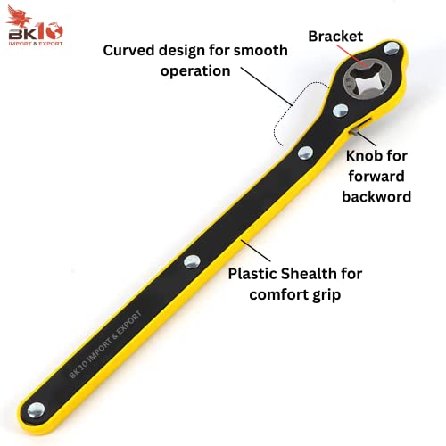 Image of BK 10 IMPORT & EXPORT Labor Saving Hand Car Jack Wrench /Wrench /Jack Ratchet Wrench for Car, Long Handle for Scissor Jack, Positive and Reversal Knob Design (Jack Wrench Ratchet)