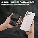 Slim Aluminum Card Holder Wallet for Men, Durable Expandable Backplate, RFID Blocking Minimalist Metal Pop Up Wallet, Holds 12+ Cards Plus Cash (Black) - Image 5