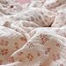 BuLuTu Girls Baby Duvet Cover Pink Flower Duvet Covers Muslin Cotton Toddler Kids Duvet Cover Quilted Protector, 47
