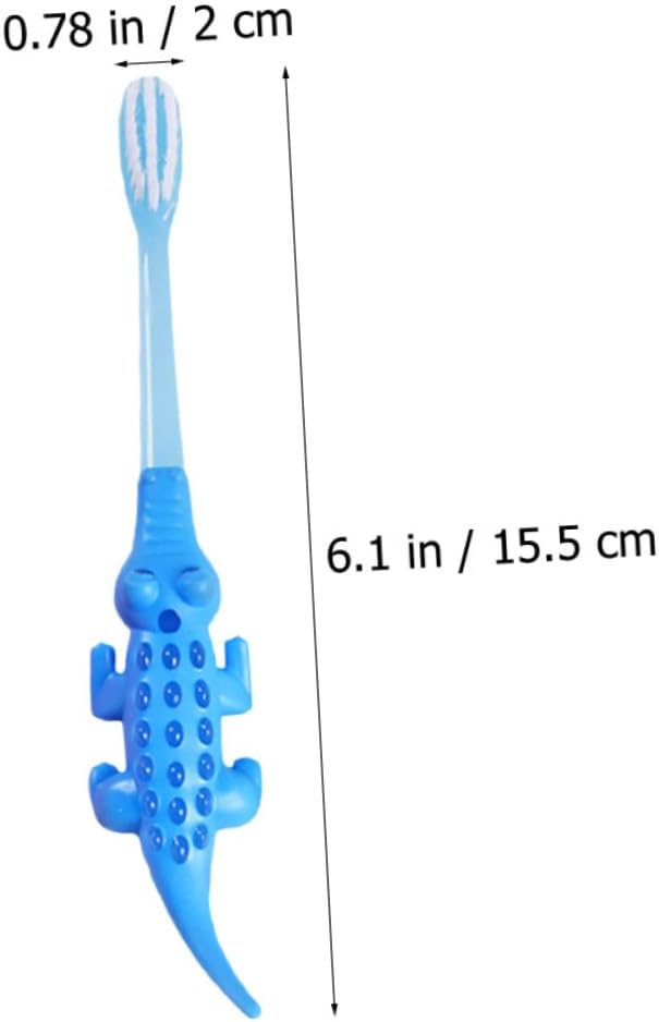 COLLBATH 8Pcs Cartoon Animal Toothbrush with Gentle Bristles Short Neck Safety Design for Oral Care Ergonomic Handle for Training and Gentle Gum Cleaning Random Color