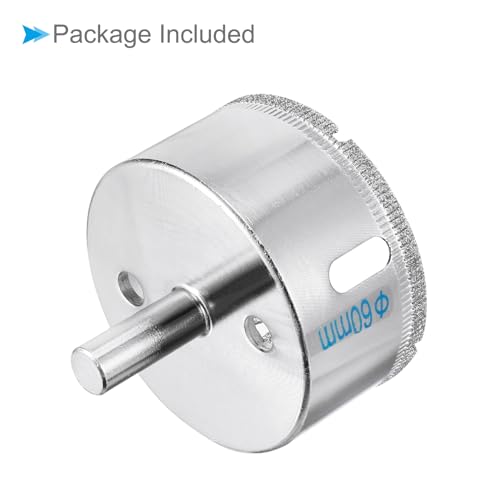 CoCud Diamond Drill Bits, 60mm Cutting Diameter, Nickel-plated Coating Diamond Core - (Applications: for Glass Precision Drilling Bits Tools), 1-Pieces 6 CoCud Diamond Drill Bits, 60mm Cutting Diameter, Nickel-plated Coating Diamond Core - (Applications: for Glass Precision Drilling Bits Tools), 1-Pieces - Image 6