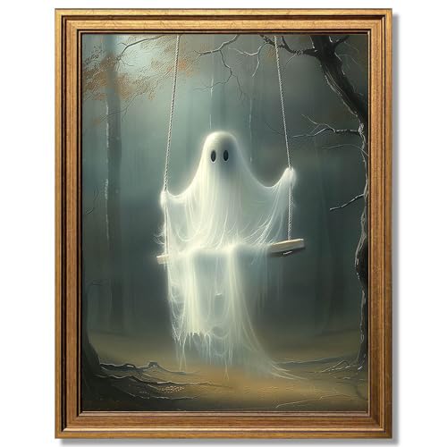 Gold Framed Vintage Halloween Wall Art