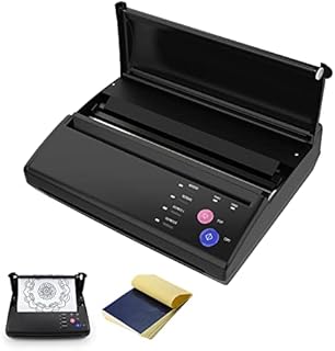 LIUMATE Tattoo Transfer Stencil Machine Thermal Copier Printer, Tattoo Stencil Printer with 20 Pcs Tattoo Transfer Paper, Tattoo Printer Machine for Temporary and Permanent Tattoos, Black