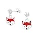 Produktbild Fox baumeln Ohrstecker  925 Sterling Silber  Größe: 8 mm x 13 mm  mit Epoxy Farbe und zwei Swarovski stones- Geschenk Box enthalten  Das Rose & Silver Company  rs0581