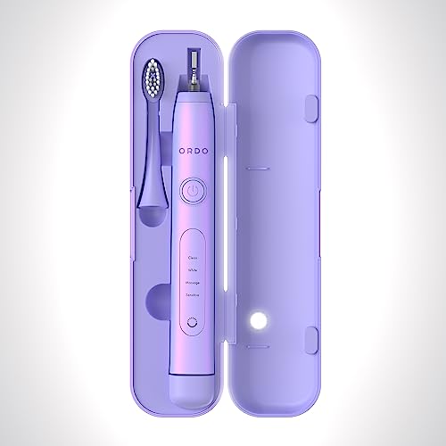 Ordo Sonic+ und Lade-Reiseetui im Bundle – Elektrische Zahnbürste für Erwachsene, Fortschrittliche Smart-Technologie, 4 Putzmodi, Schnell Wiederaufladbarer Akku, USB-Ladegerät - Violett – Bild 3