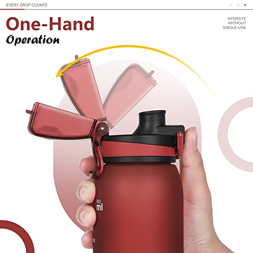 Opard 30Oz Sports Water Bottle With Leak Proof Flip Top Lid Bpa Free Tritan Reusable Plastic For Gym And Outdoor #TOP4