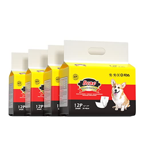 Dono Pañales Desechables para Perros Envolturas para Perros Pañales Suaves Súper Absorbentes para Mascotas Pañales con Indicador de Humedad Cuatro Tamaños