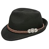 Größe Trachten Filz-Hut aus 100% Wolle: Large (ca. 59/60 cm Kopfumfang)
