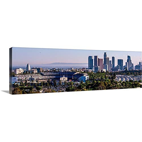 Downtown Los Angeles, California, Dodger Canvas Wall Art Print, Los Angeles Artwork