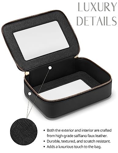 Popvibe Clear Makeup Bag Travel Cosmetic Case Transparent Toiletry Bag with Zipper, Portable Make Up Organizer Traveling Compact Car Bag for Essentials