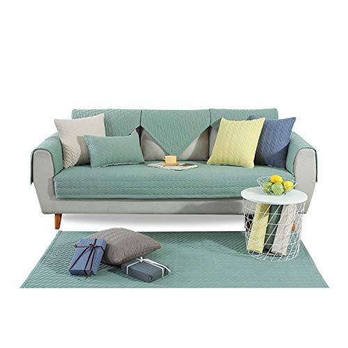 PETCUTE ペット用ソファーカバー 犬猫対策 ソファカバー ソファーシーツ キルティング保護 マルチカバー スリップカバー シンプル 滑り止め おしゃれ 通気性 1ピース 単品販売 ソファー保護カバー 110X110cm グリーン