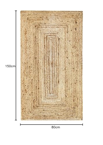 HAMID Jute Alhambra natural colour rug – 100% jute fibre (80 x 150 cm).