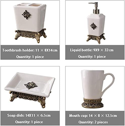 Set dispensador jabón de cerámica artesanal con juego de accesorios de baño 3