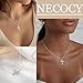 NECOCY Cross with Crown Necklaces for Women Dainty Non Tarnish Small Silver Plated CZ Cross Pendant Necklace Womens Trendy Simple Charm Choker Chain Christian Faith Religious Jewelry Christmas Gift
