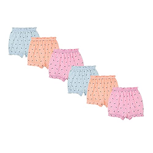 Image of Red Rose Kids Girls Cotton Printed Bloomer Pack of 6-Assorted