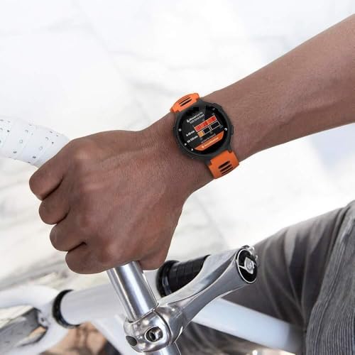 Bracelet de montre en silicone pour Garmin Forerunner 735XT 235 230 S20 boucle noire - 6
