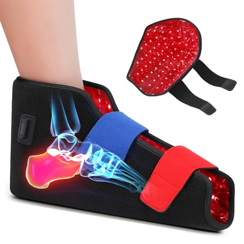 Red Light Therapy for Feet – Infrared Light Therapy Foot Wrap with 660nm Red & 850nm Near Infrared LEDs, Heat Therapy & Timer for Neuropathy, Joint, Ankle, Heel & Daily Foot Pain Relief
