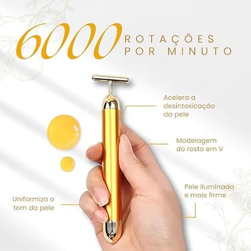Massageador Elétrico Vibrador Rosto Harmonização Facial Efeito Lifting Anti Rugas E Idade Prevenção