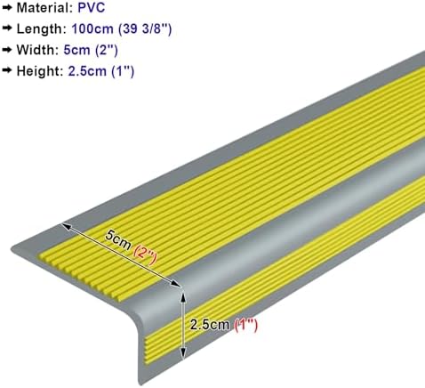 PVC Stair Edge Trim Protector Strip Self Adhesive, Flexible Staircase Step Nosing Trim Bar, Non Slip Treads Edging Protector Molding Trim(Color:Style F)