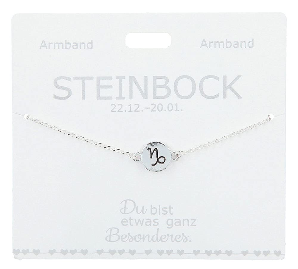 Depesche Depesche- Pulsera para Mujer con símbolo del Zodiaco Capricornio bañado en Plata, Longitud variable (15 – 20 cm), Pareja, (Mejor) Novia, Esposa, Color Centimeters (4715-037)