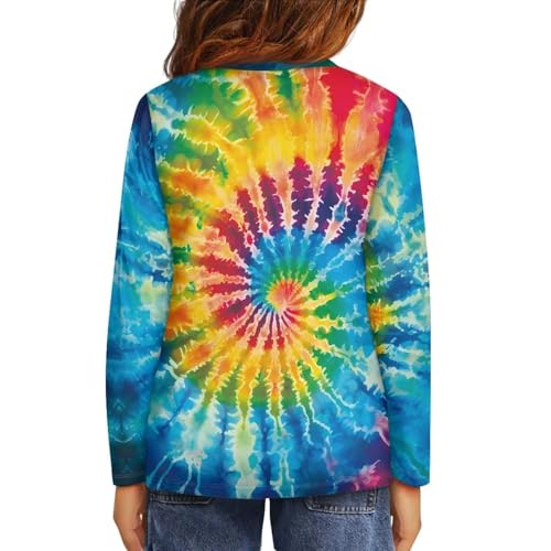 Image of Long Sleeve Shirts for Girls Casual Crewneck Tops Fall Winter Outfits for 3-16 Years Old