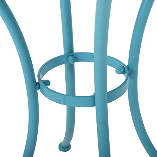 Christopher Knight Home Colmar Outdoor Iron Bistro Set, 3-Pcs Set, Matte Blue #TOP7