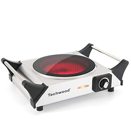 Techwood Hot Plate Single Burner Electric Ceramic Infrared Portable Burner, 1200W with Adjustable