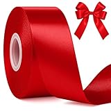 Fullive Red Ribbon 1 1/2 Inch, 30 Yards Red Ribbon for Gift Wrapping, Polyester Satin Valentines...