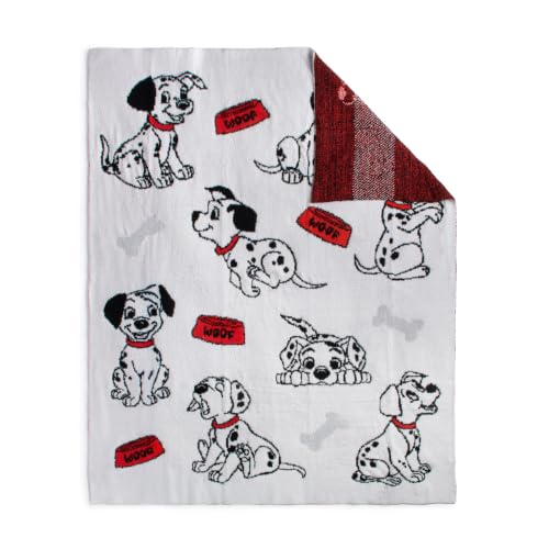 Image of Jay Franco Kids Feather Knit Blanket - 50 inch x 60 inch Inch Soft & Cozy Plush Throw for Bedroom & Couch Decor, Official Licensed Product, White - 101 Dalmatians