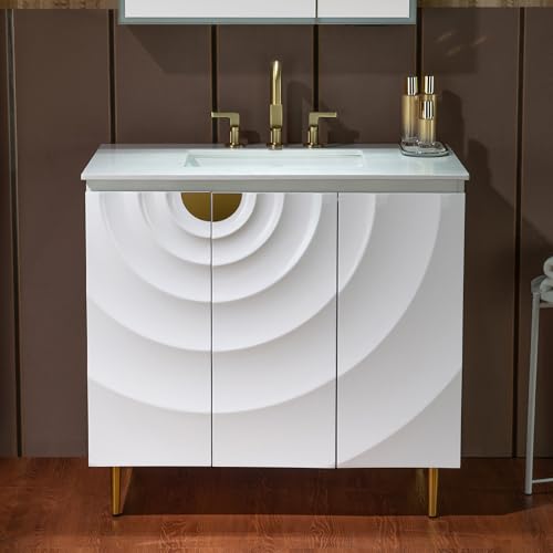 Woodbridge 36"x22" Bathroom Vanity with Single Ceramic Undermount Sink, White