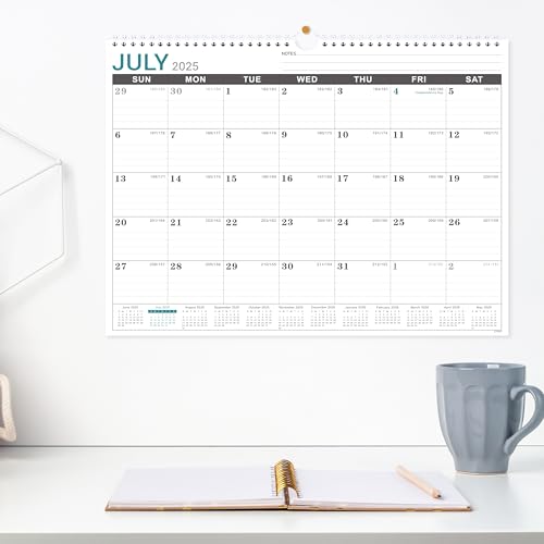 Wall Calendar 2025-2026 - 2025-2026 Calendar Wall from Jul. 2025 to Dec. 2026, 18 Monthly Calendar with Large Ruled Blocks and Julian Dates, Calendars for Easy Planning, 11.5\'\'x14.75\'\'
