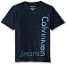 Calvin Klein Little Boys' New Icon V-Neck Tee Shirt, Dark Blue, Large (6)