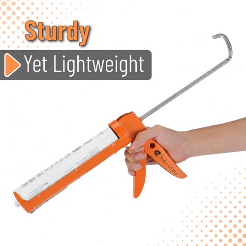 Image of Bates- Caulking Gun, 10:1 Thrust Ratio, Orange, No Drip Sealant Gun | Silicone Application Tool for Home Repair, Bathroom and Kitchen Sealing Work