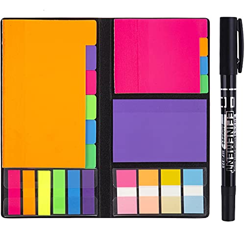 PET Sticky Notes Set, Waterproof, Sticky Notes Tabs, Divider Sticky Notes, School Supplies, Office Supplies, Planner Sticky Notes, Sticky Note Dividers Tabs, Book Notes, Bible Sticky Notes
