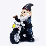 Outdoor Statues Motorcycle Sculpture, Garden Gnome Motorcycle Funny Outdoor Gnome Decoration Indoor Outdoor Lawn Statue for Home Yard Decoration