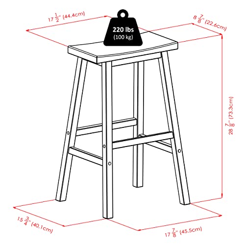 Image of Winsome Satori Saddle Seat Bar Stool, Walnut, 29 inch