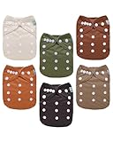 ALVABABY Baby Cloth Diaper 6 Pack with 12 Inserts One Size Cloth Diaper Covers Adjustable Washable Reusable for Baby Girls and Boys
