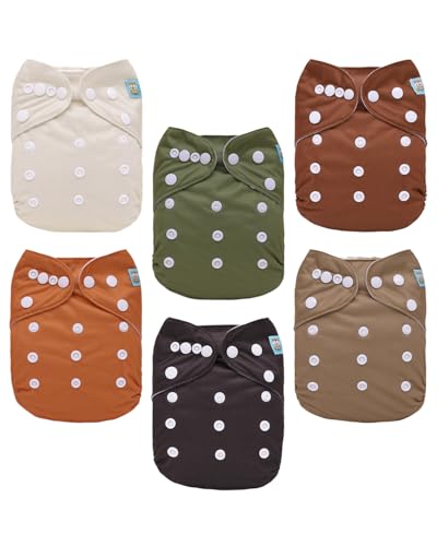 ALVABABY One-Size cloth diaper covers 6-pack with inserts